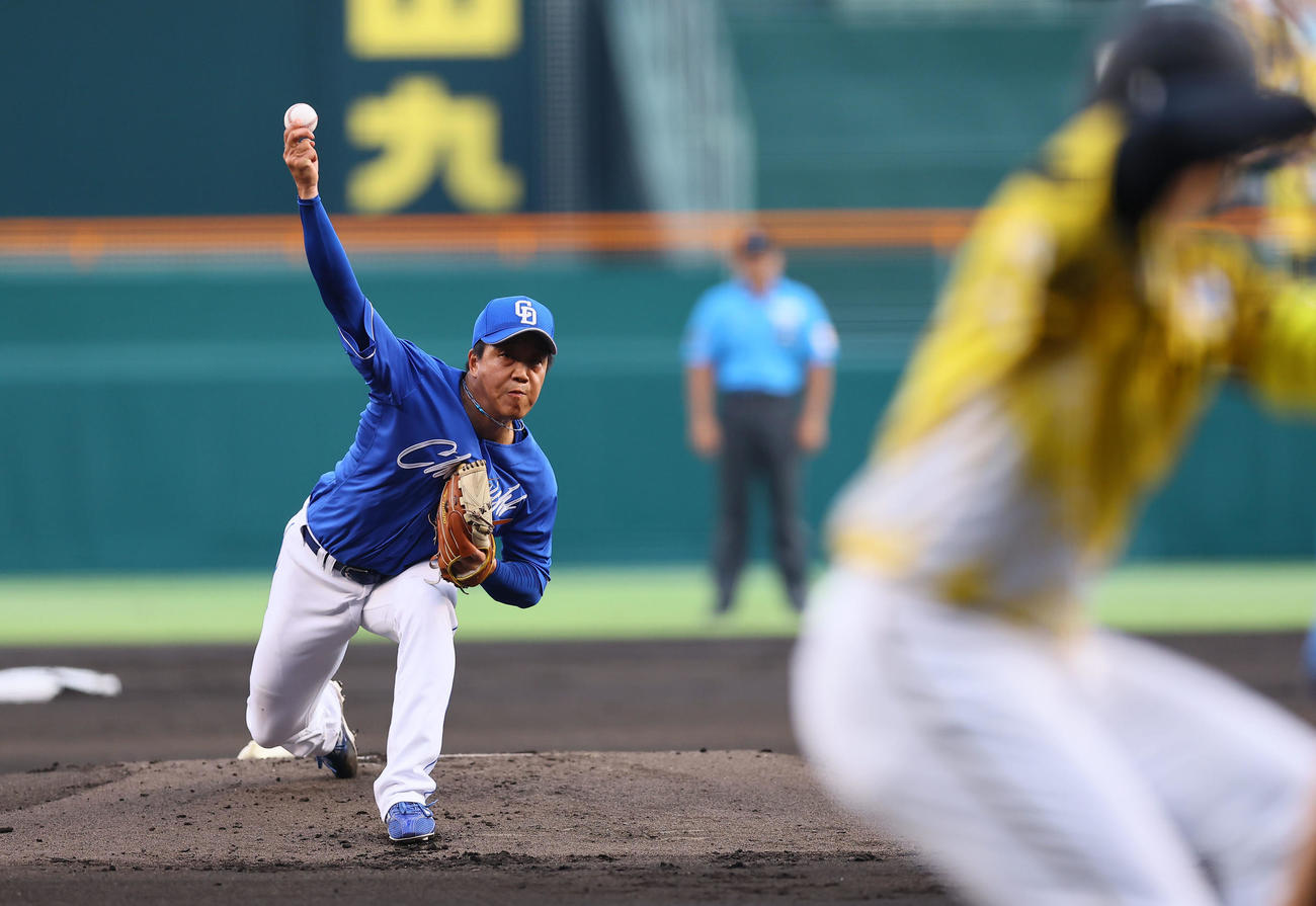 阪神対中日　中日先発の柳（撮影・藤尾明華）