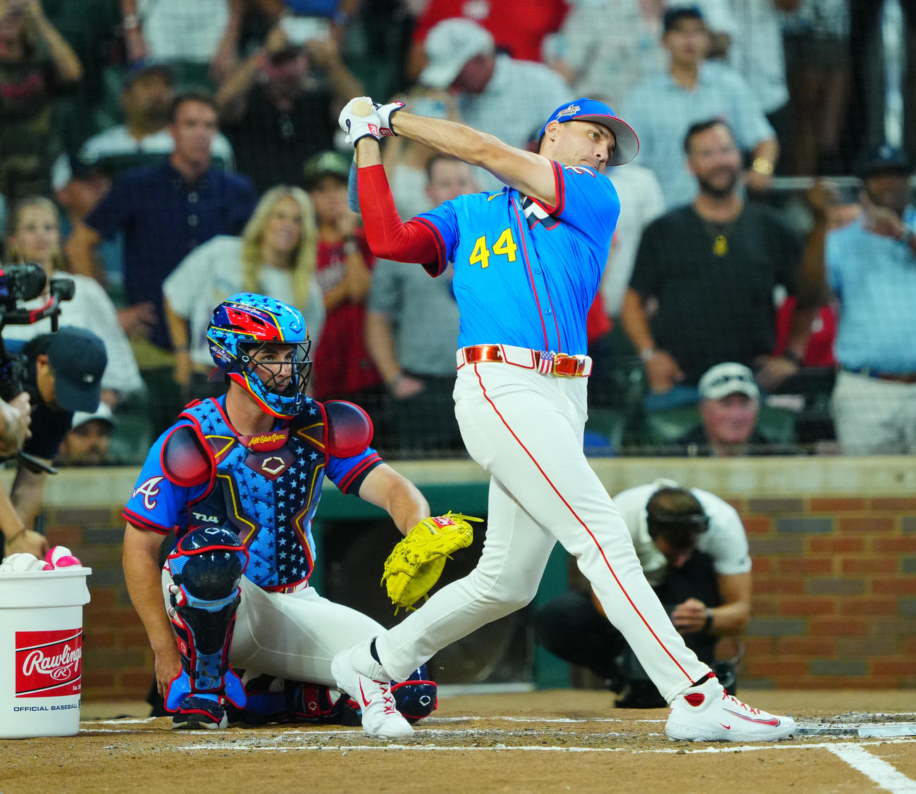 MLBホームランダービー　ホームランダービーの1回戦に臨むオルソン（撮影・垰建太）