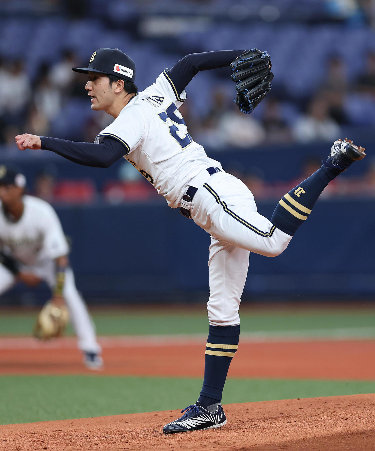 オリックス対楽天　力投するオリックス先発の田嶋（撮影・前田充）