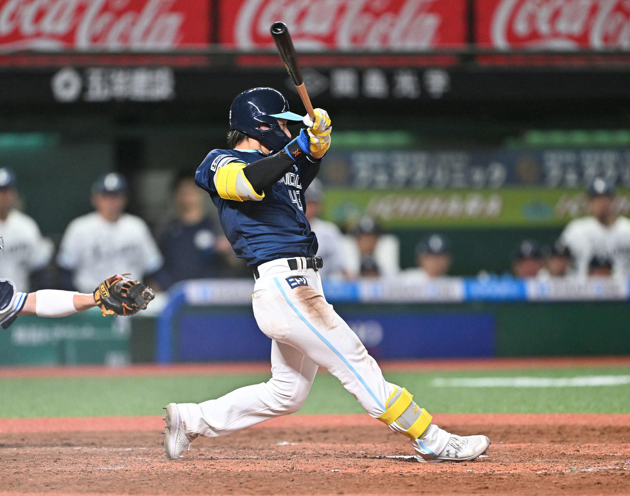 西武対日本ハム　5回表日本ハム無死、水野は三塁打を放つ（撮影・滝沢徹郎）