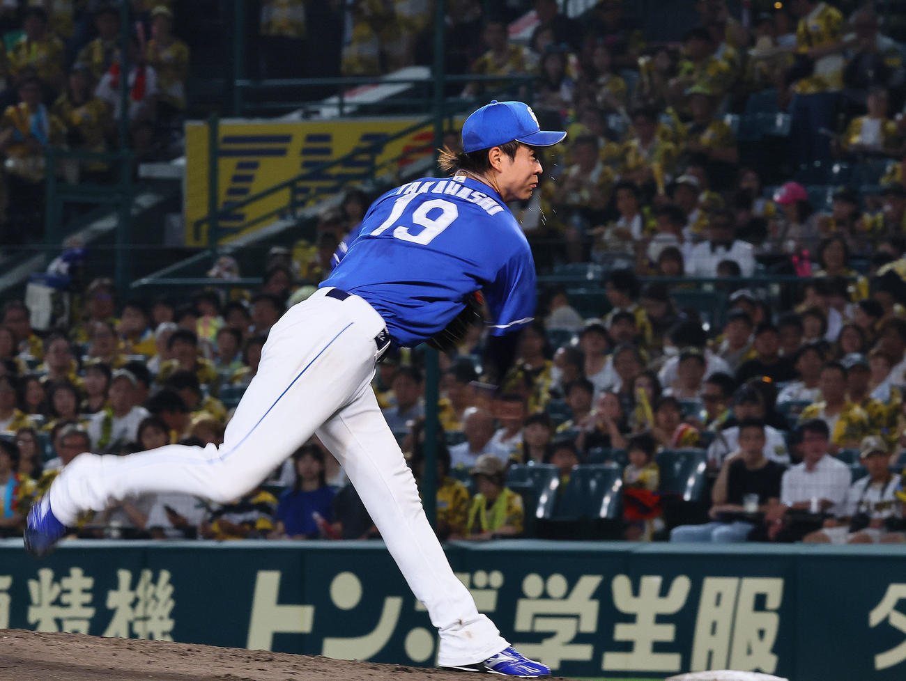 阪神対中日　5回、力投する中日高橋宏（撮影・藤尾明華）