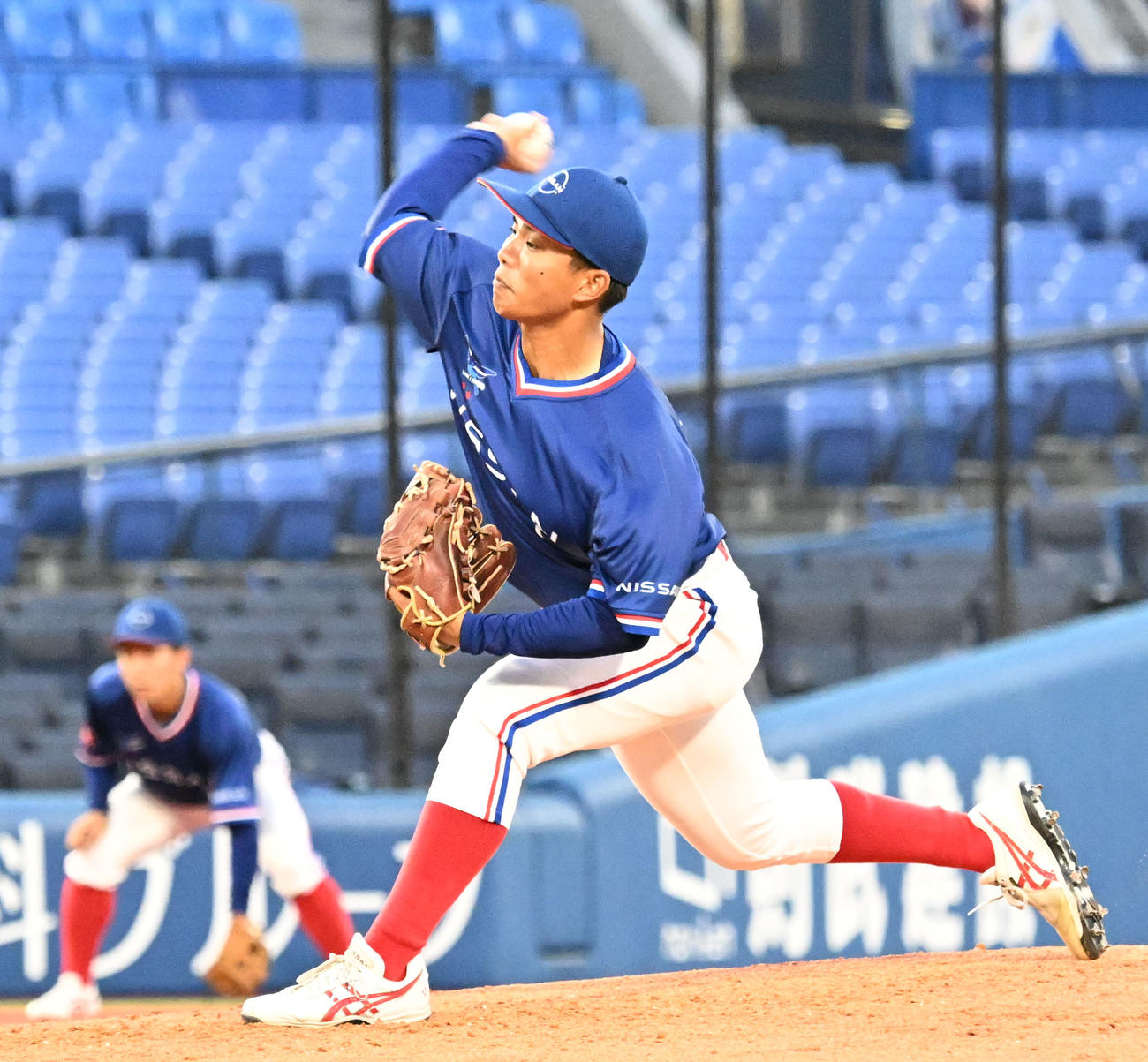 第96回都市対抗野球大会西関東予選　東芝戦に先発した日産・砂川（撮影・千葉一成）