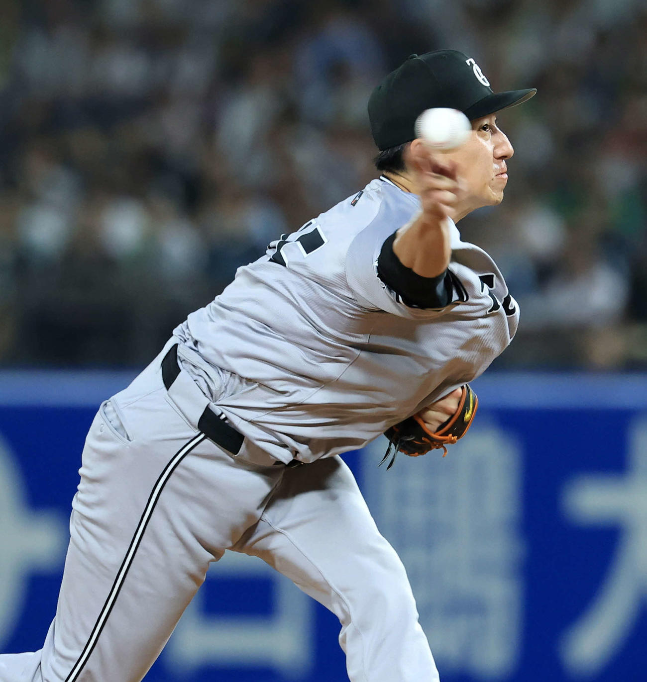 ヤクルト対巨人　8回裏ヤクルトの攻撃で登板した大勢（撮影・浅見桂子）