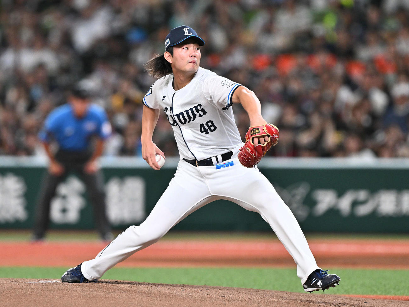 西武対ソフトバンク　西武先発の今井（撮影・滝沢徹郎）