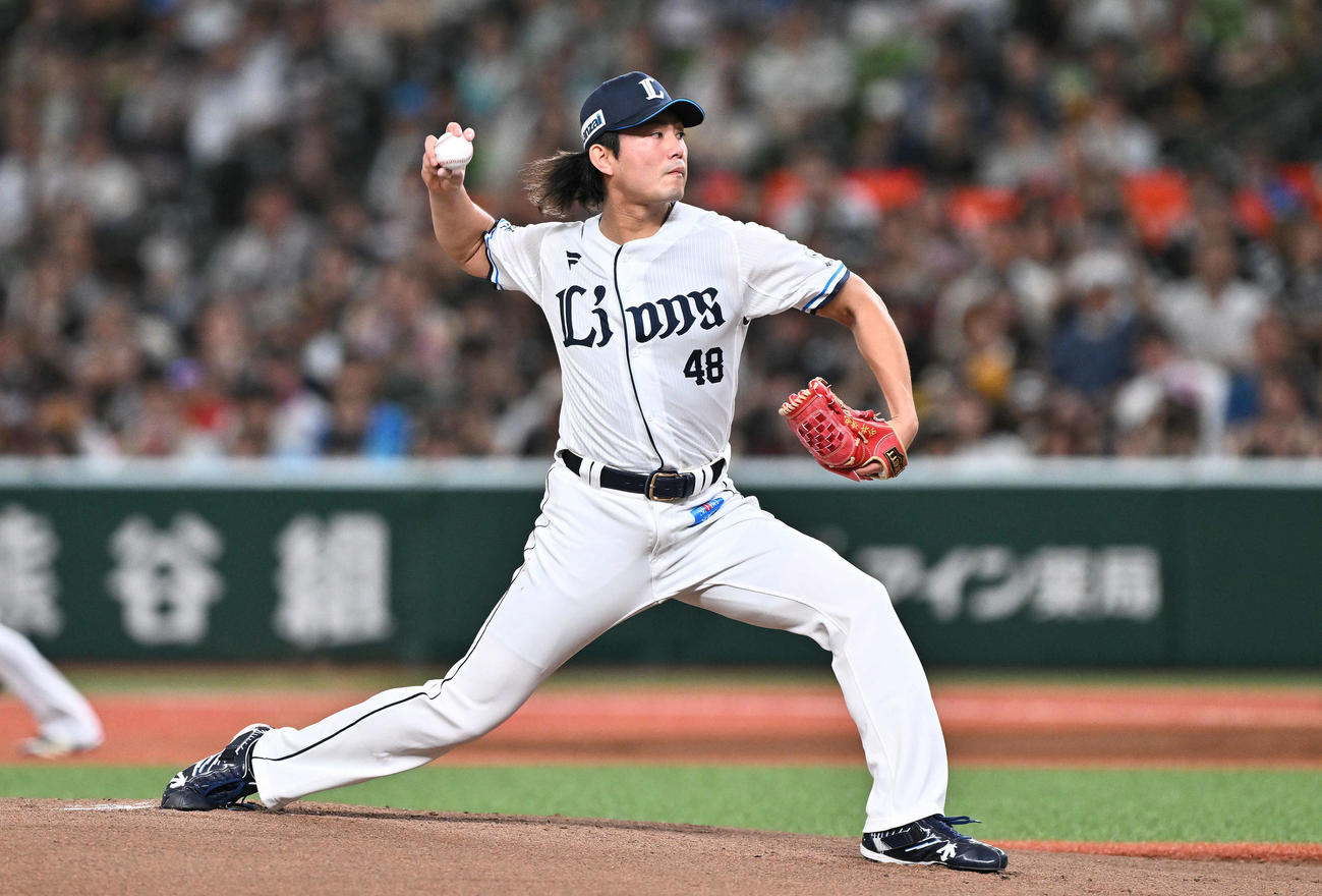 西武対ソフトバンク　西武先発の今井（撮影・滝沢徹郎）