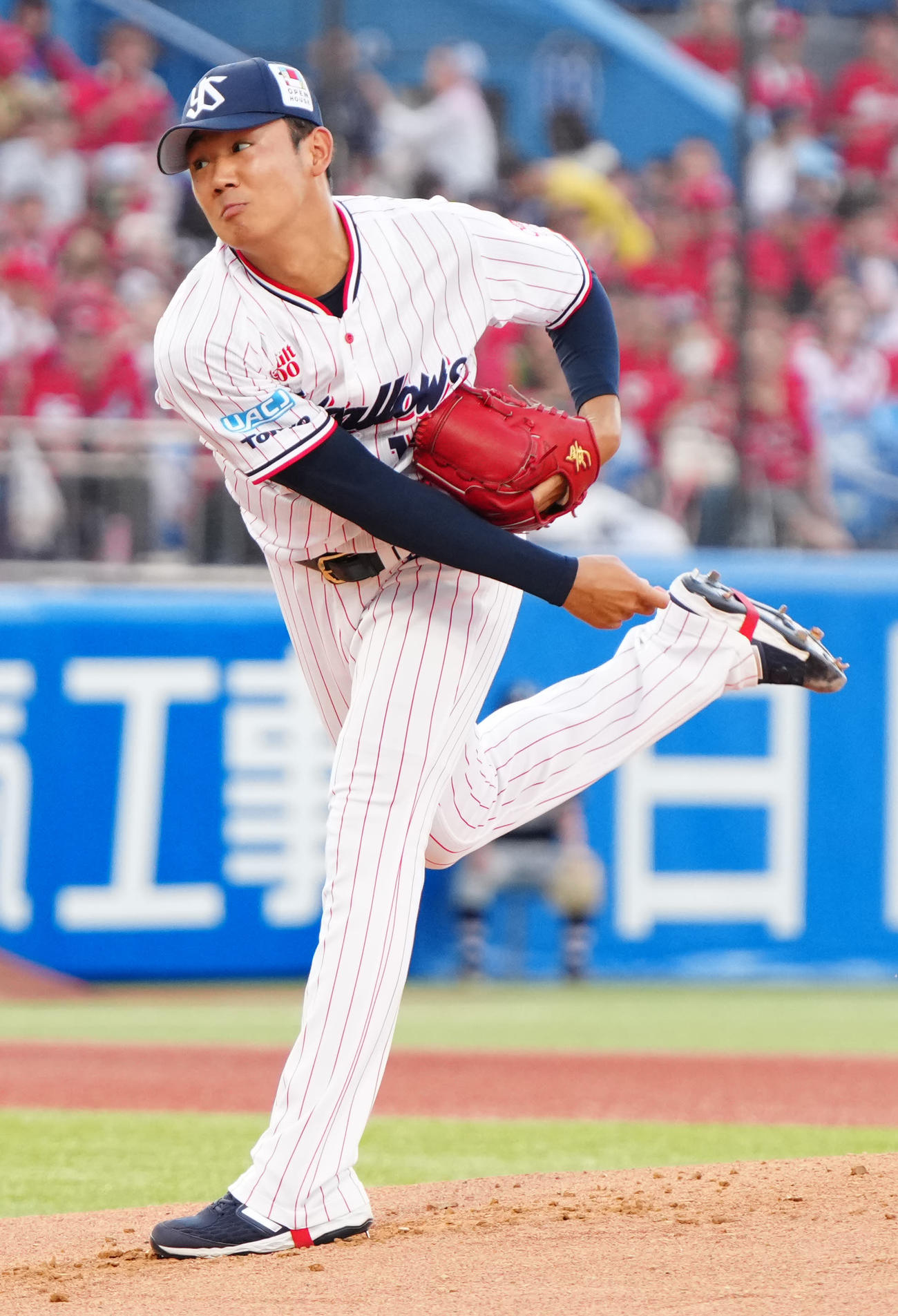 ヤクルト対広島　ヤクルト先発の奥川（撮影・江口和貴）