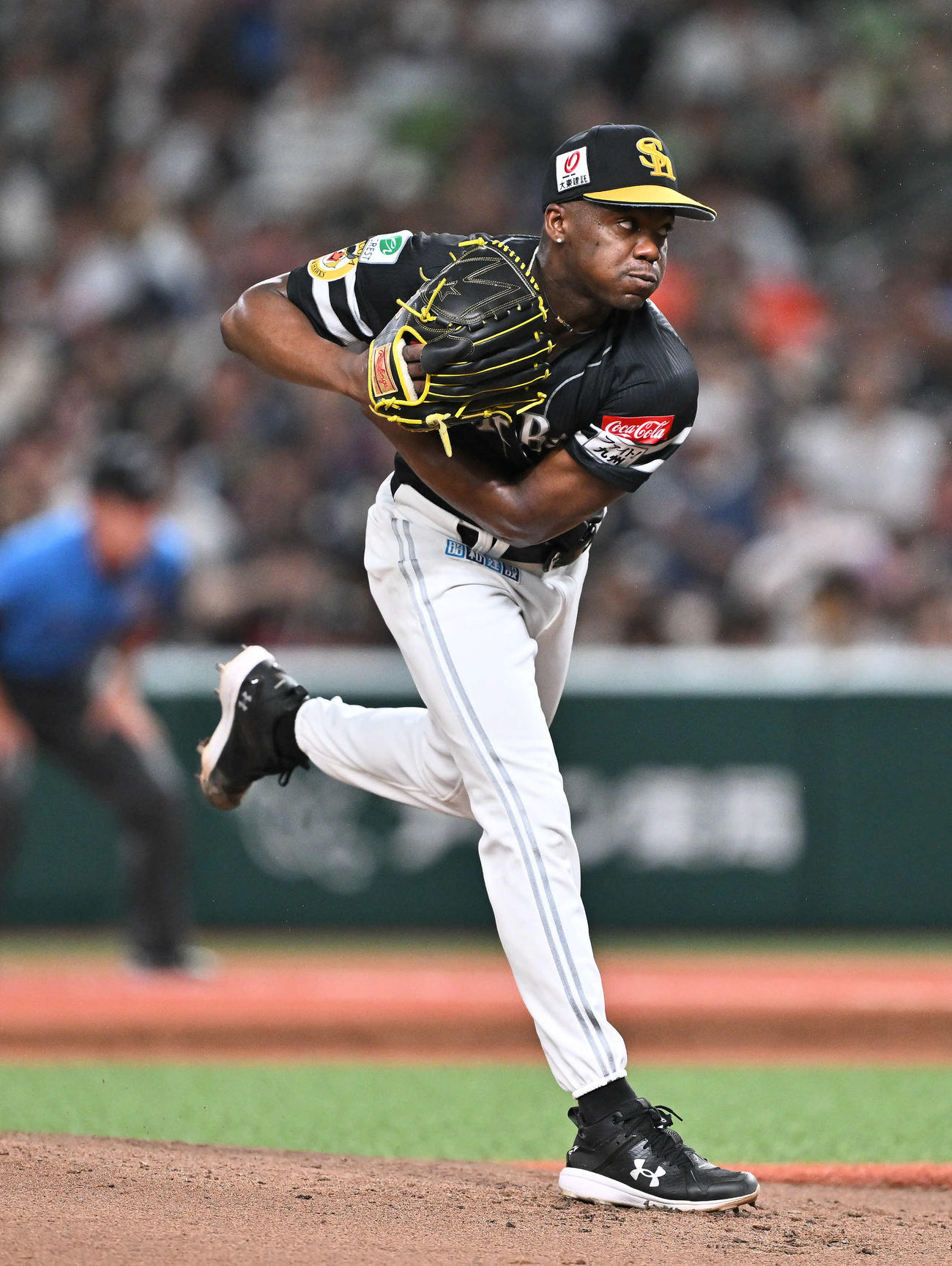 西武対ソフトバンク　ソフトバンク先発のモイネロ（撮影・滝沢徹郎）
