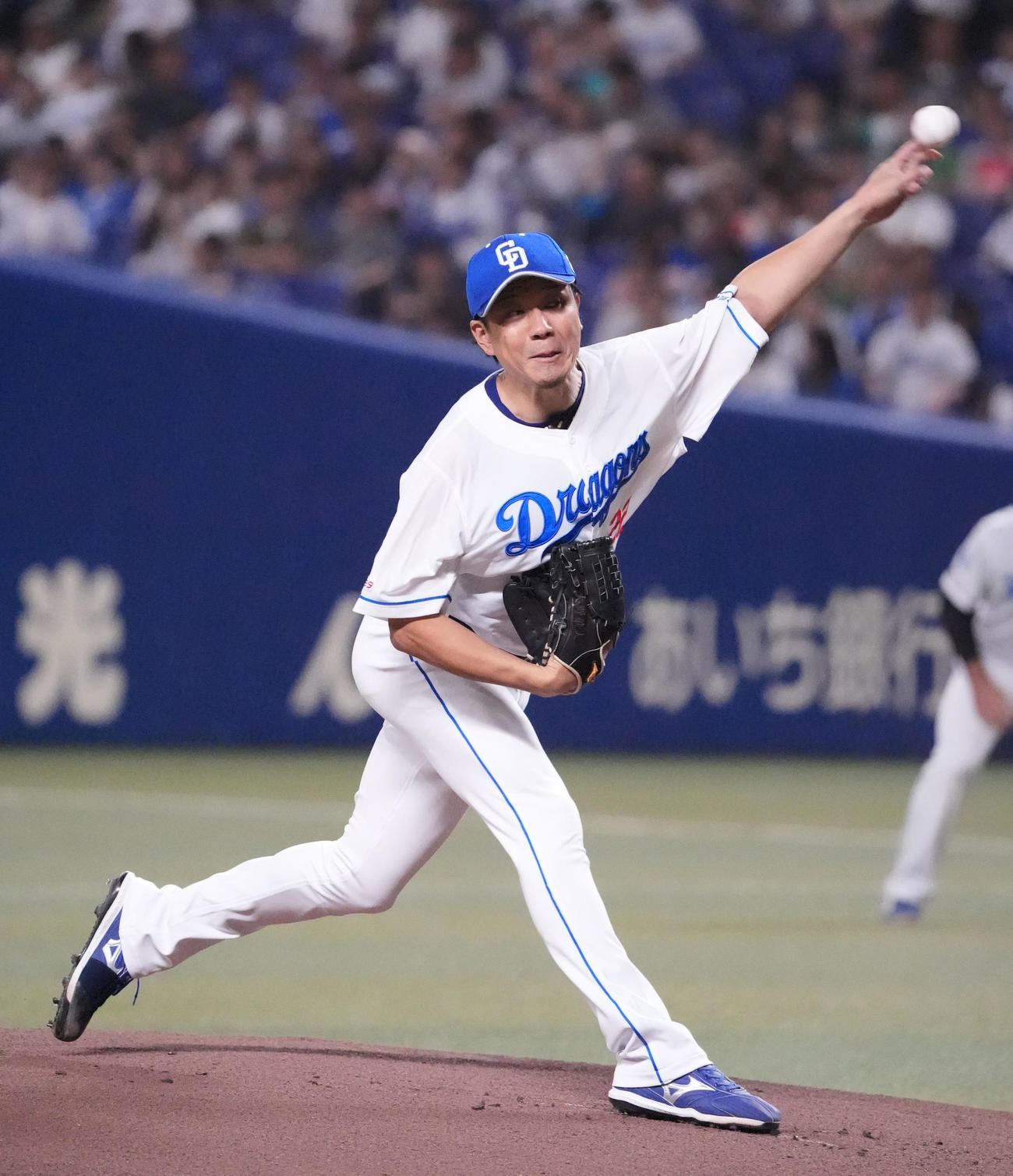 中日対DeNA 1回表、登板する中日先発の大野（撮影・森本幸一）