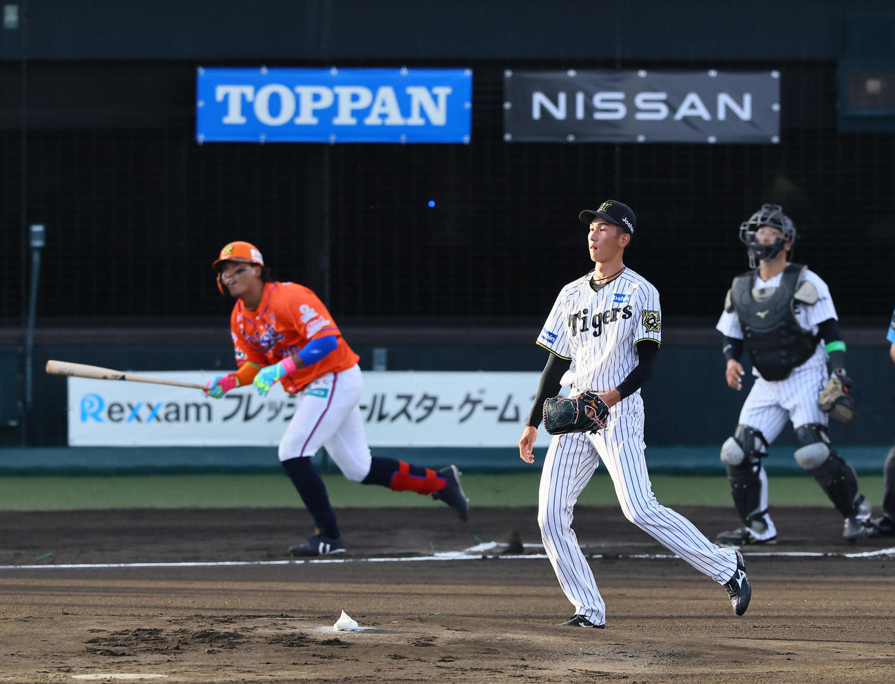全ウ対全イ　1回表全イ1死一塁、知念に先制2点本塁打を浴びる今朝丸（撮影・藤尾明華）