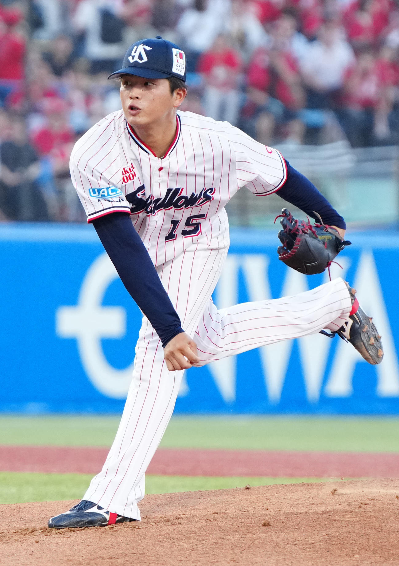 ヤクルト対広島　ヤクルト先発の中村優（撮影・江口和貴）