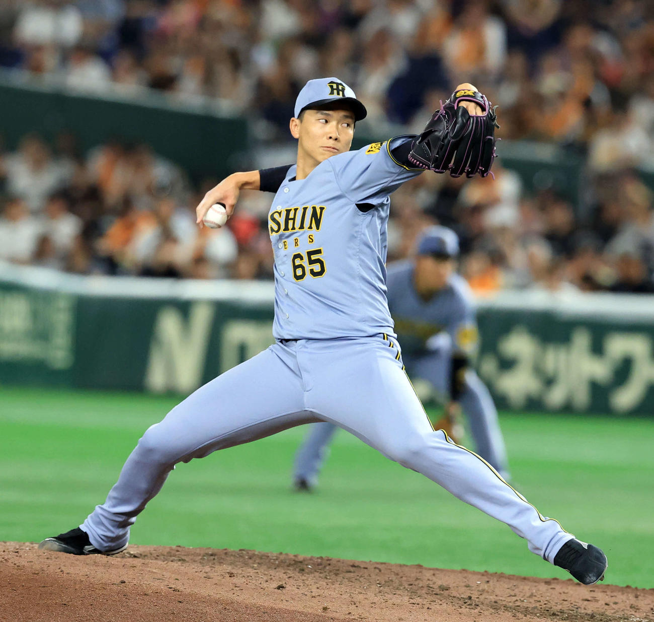 巨人対阪神　5回裏巨人の攻撃で登板した湯浅（撮影・浅見桂子）