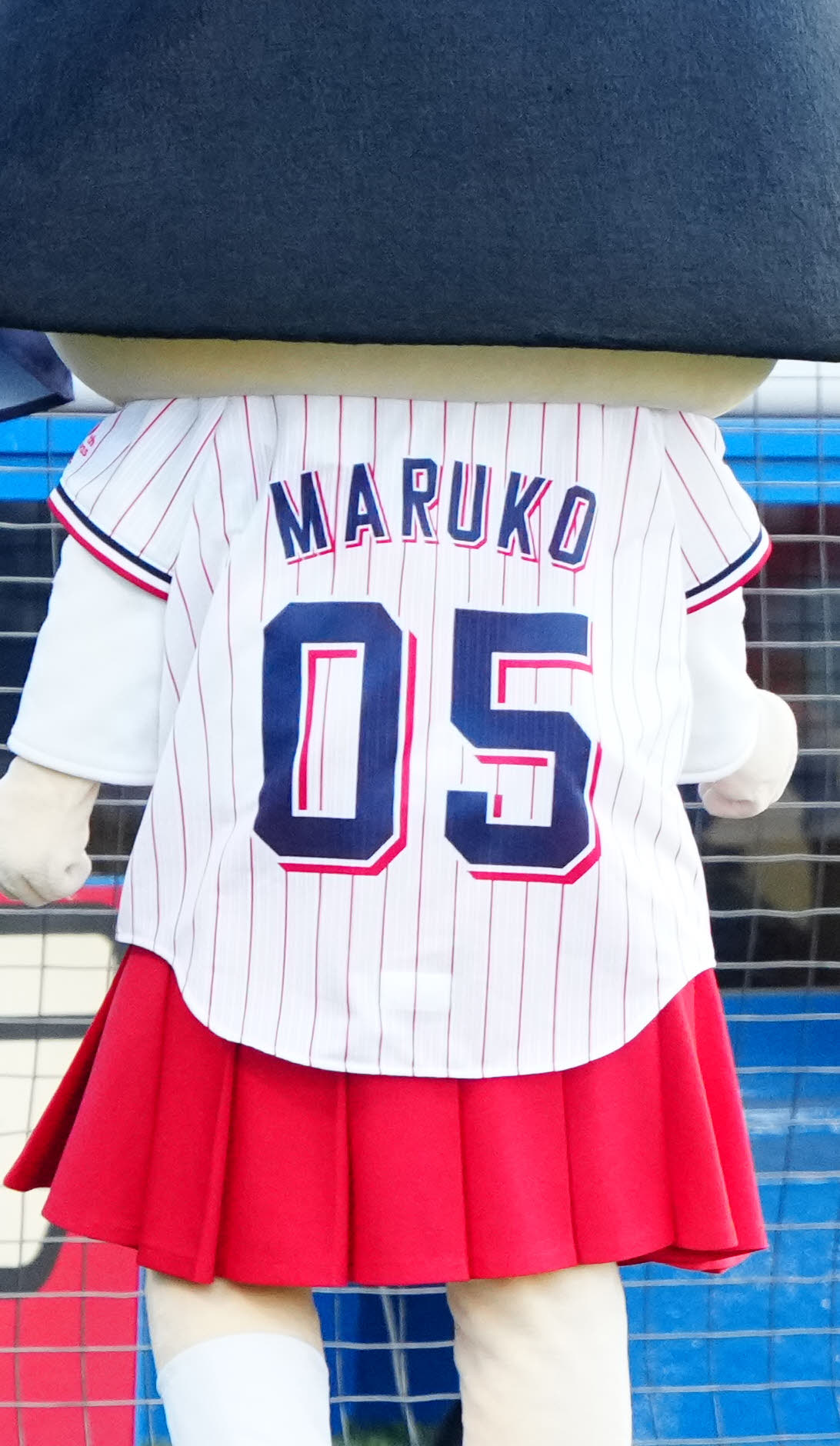 ヤクルト対広島　試合前、グラウンドに登場したアニメ「ちびまる子ちゃん」のまる子の背番号は「05」（撮影・江口和貴）