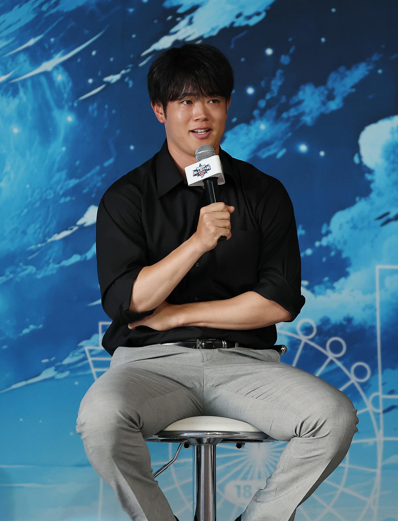 マイナビオールスター2025の前日イベントに意気込みを語るオリックス太田（撮影・前田充）