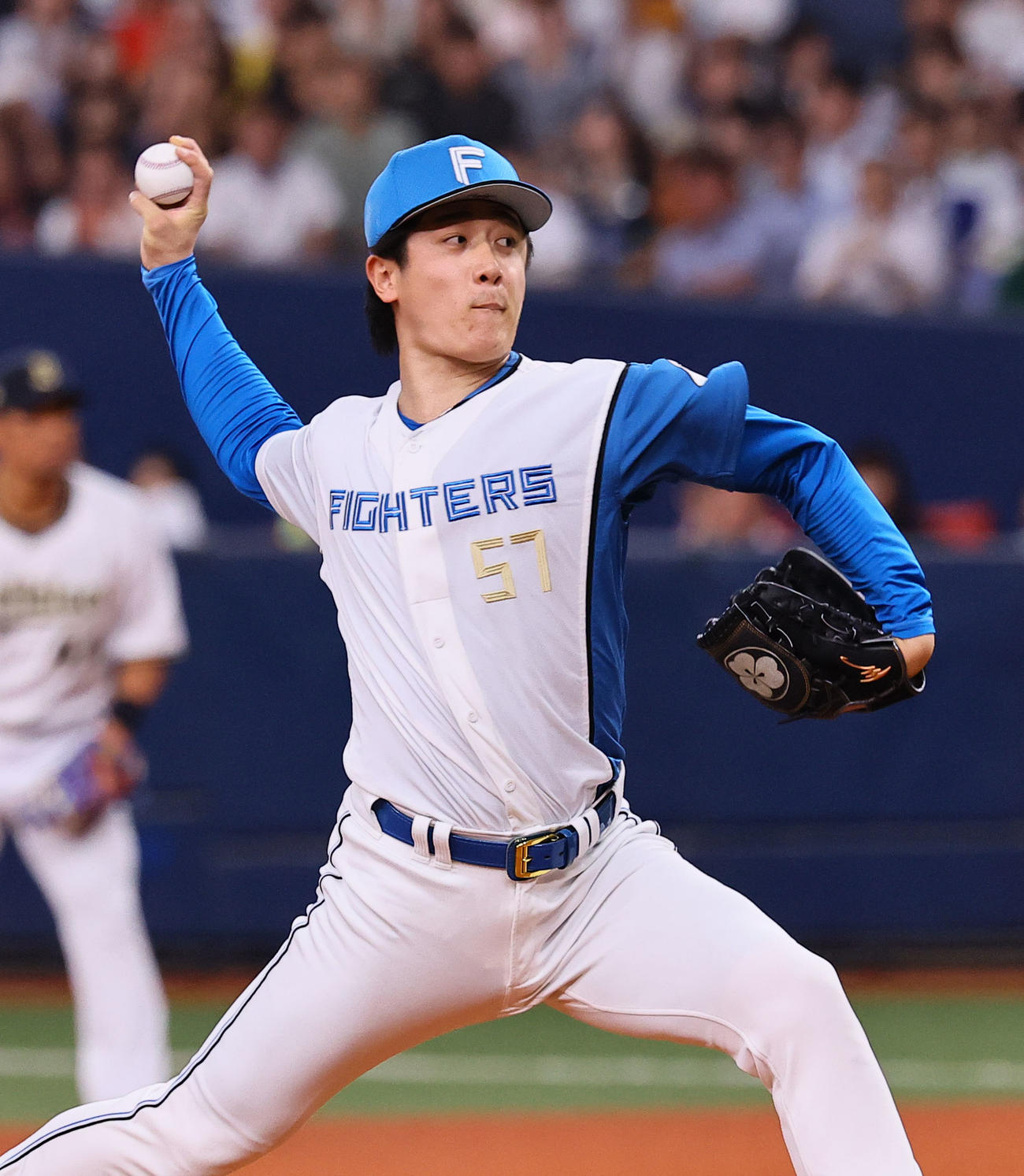 全パ対全セ　6回、登板した全パ北山（撮影・藤尾明華）