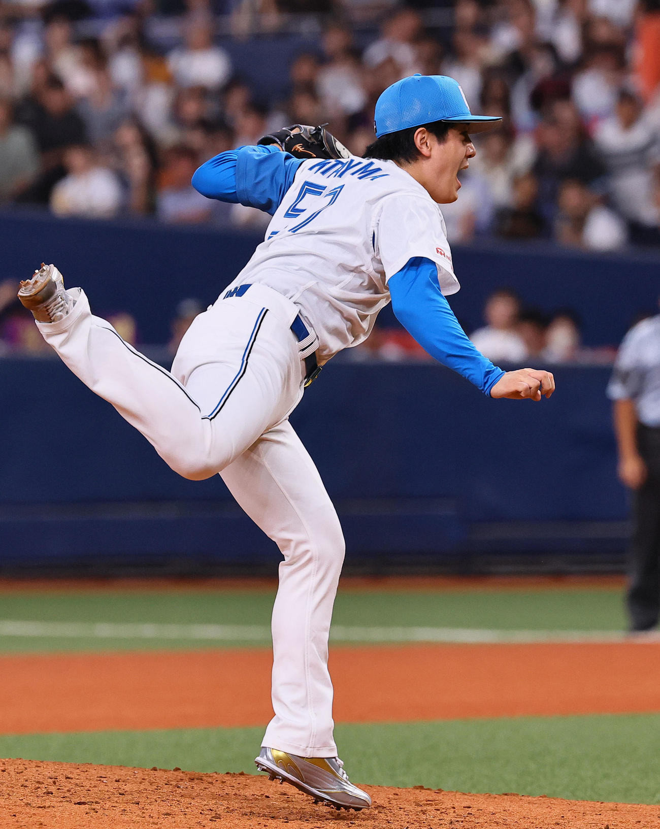 全パ対全セ　6回、登板した全パ北山（撮影・藤尾明華）