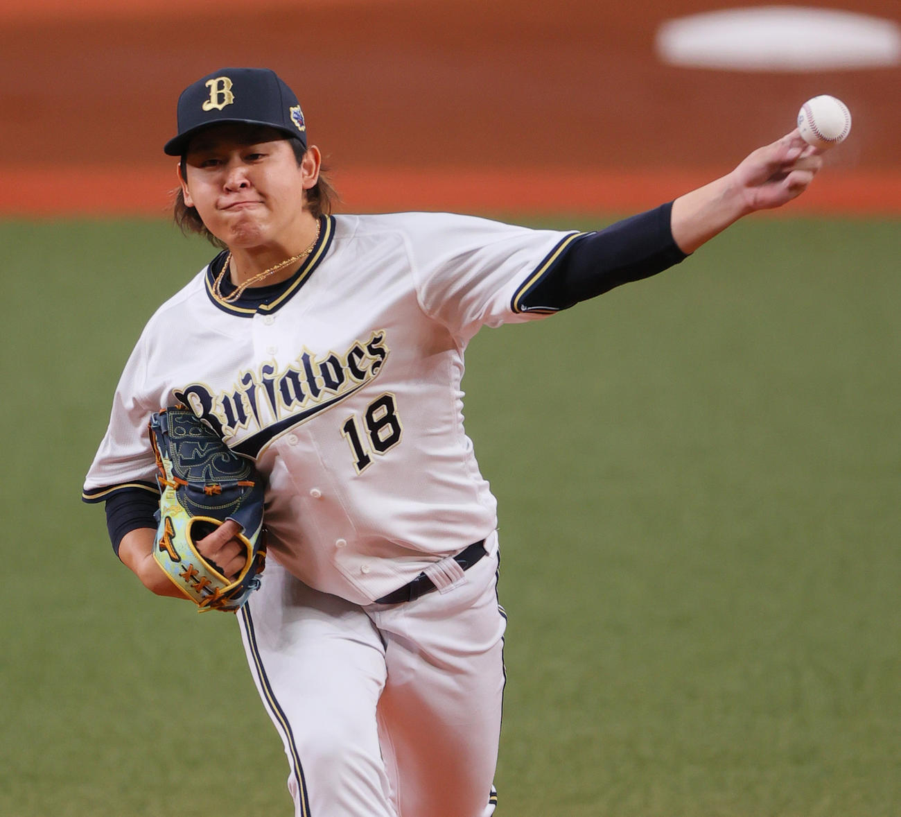 全パ対全セ　全パ先発の宮城（撮影・上山淳一）