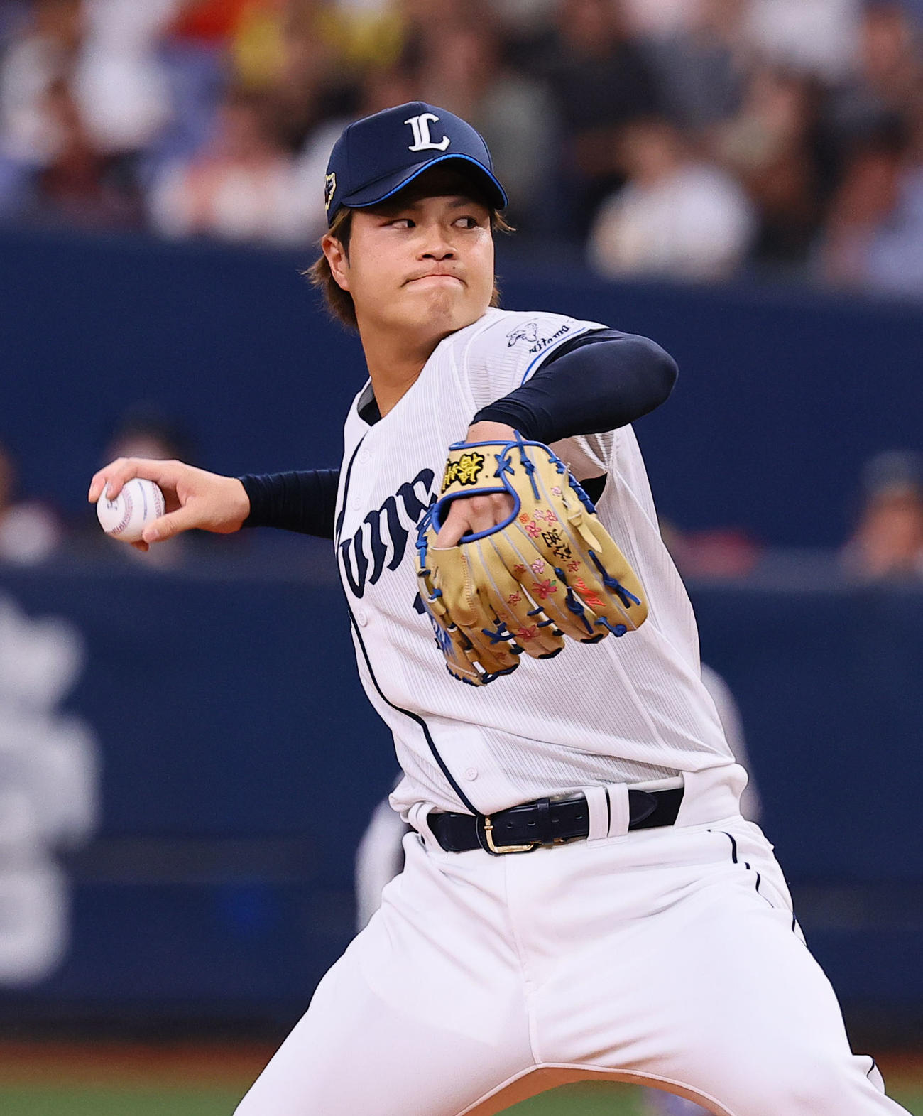全パ対全セ　8回、登板した全パ甲斐野（撮影・藤尾明華）