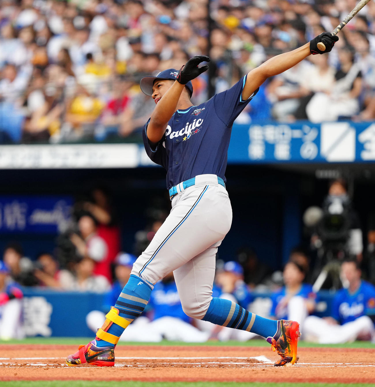 全セ対全パ　ホームランダービー準々決勝で本塁打を放つ日本ハム万波（撮影・鈴木みどり）