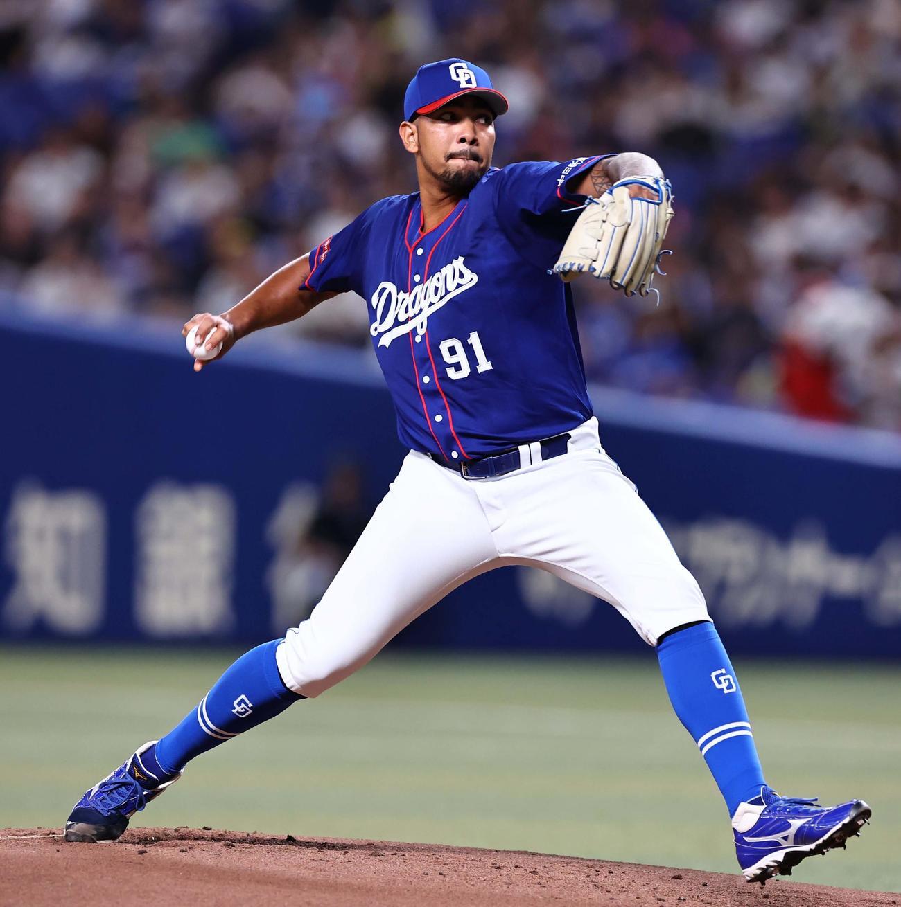 中日ウンベルト・メヒア（2024年8月17日撮影）