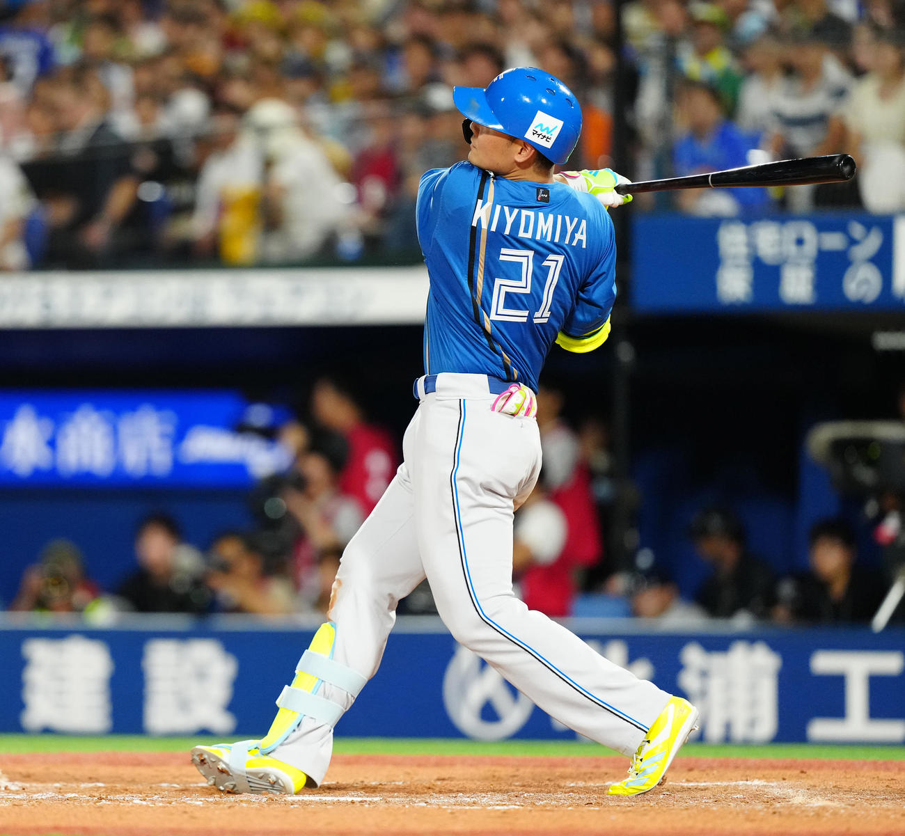 全セ対全パ　4回表全パ2死、右越えソロ本塁打を放つ清宮幸（撮影・鈴木みどり）