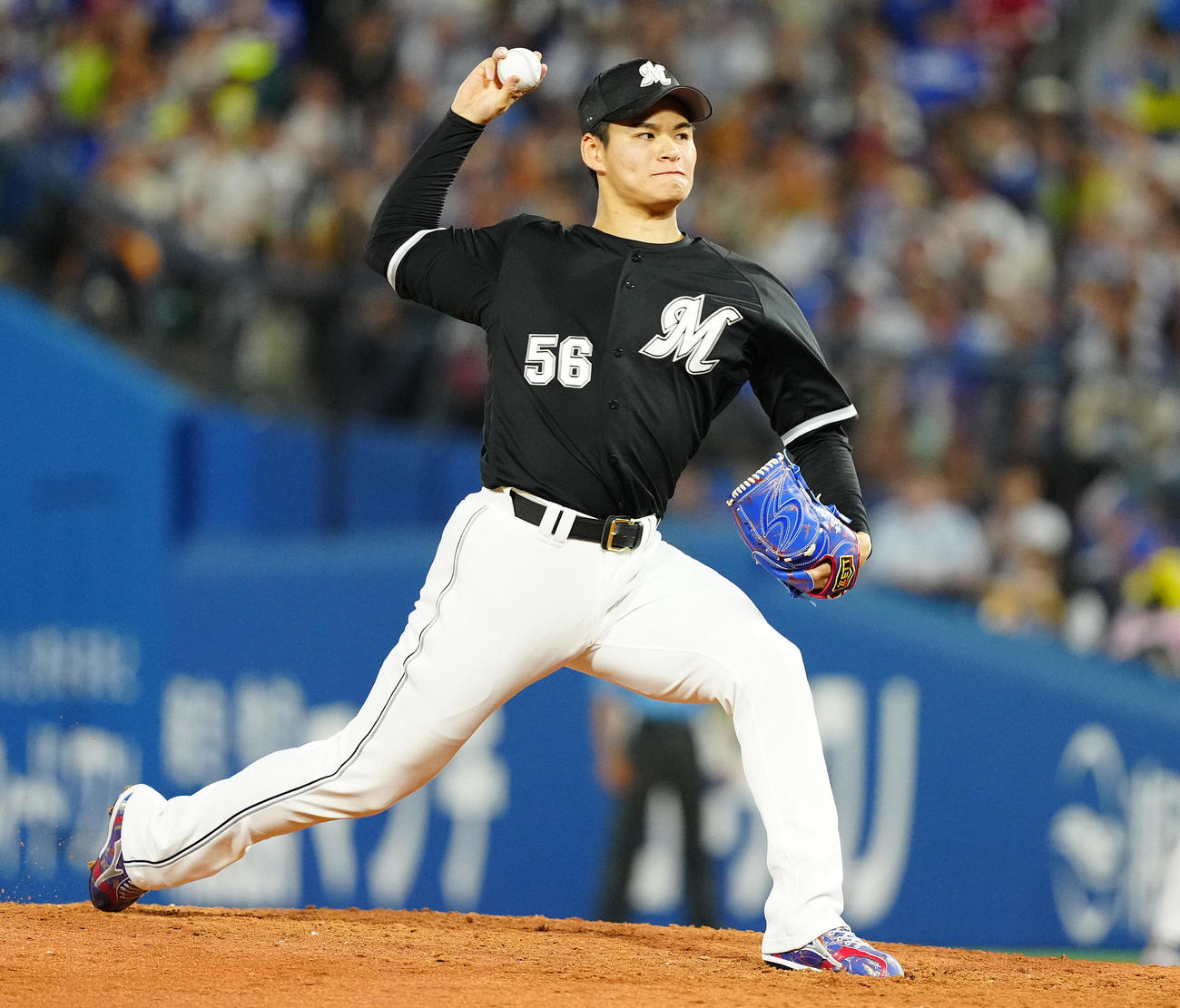 全セ対全パ　5回裏から4番手で登板した全パ中森（撮影・鈴木みどり）