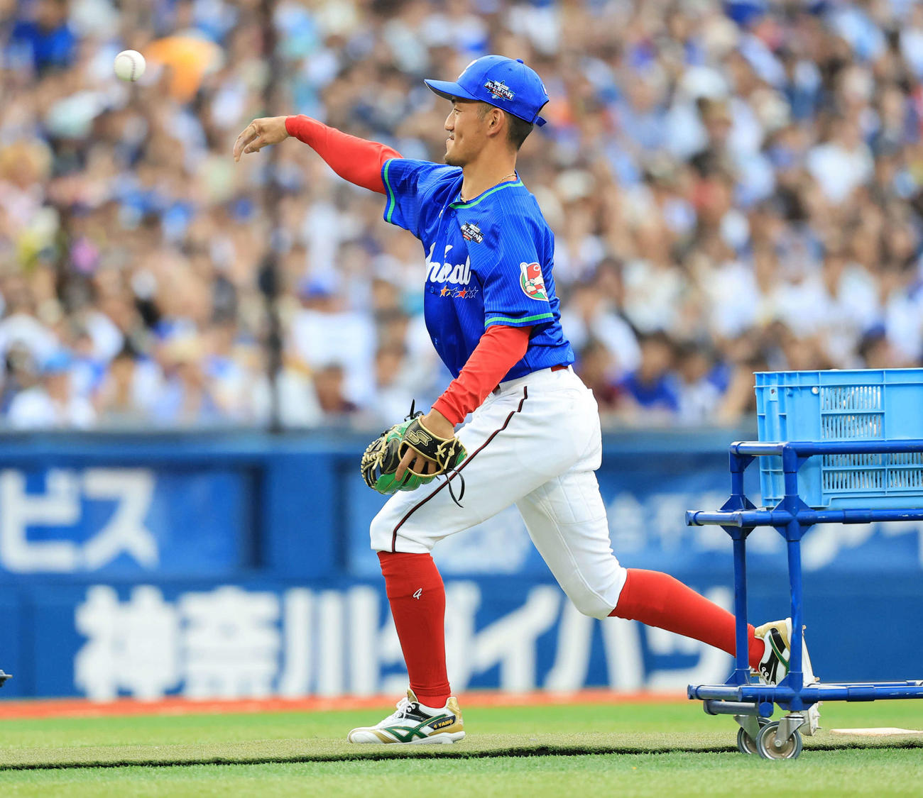 全セ対全パ　ホームランダービーで投手を務める広島矢野雅哉（撮影・浅見桂子）