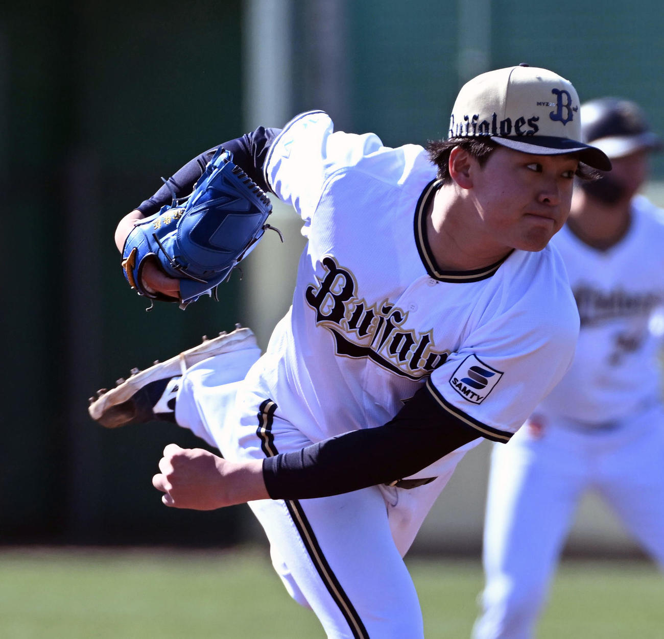 オリックス東松快征（2025年2月9日撮影）