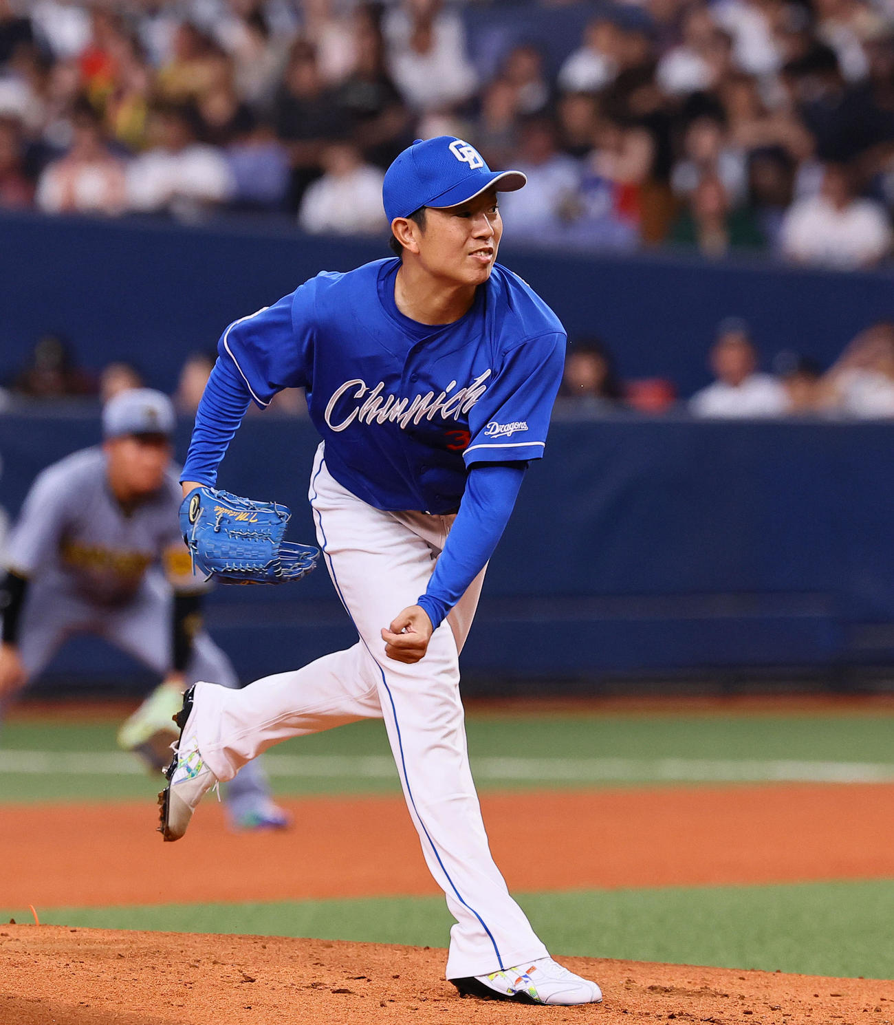 中日松葉貴大（2025年7月23日撮影）