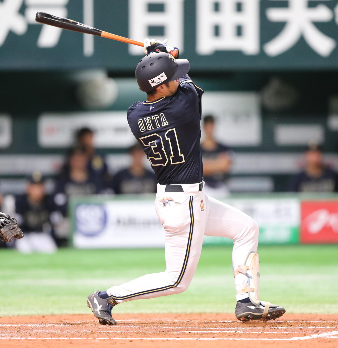 ソフトバンク対オリックス　3回表オリックス2死満塁、太田は左前に先制適時打を放つ（撮影・梅根麻紀）