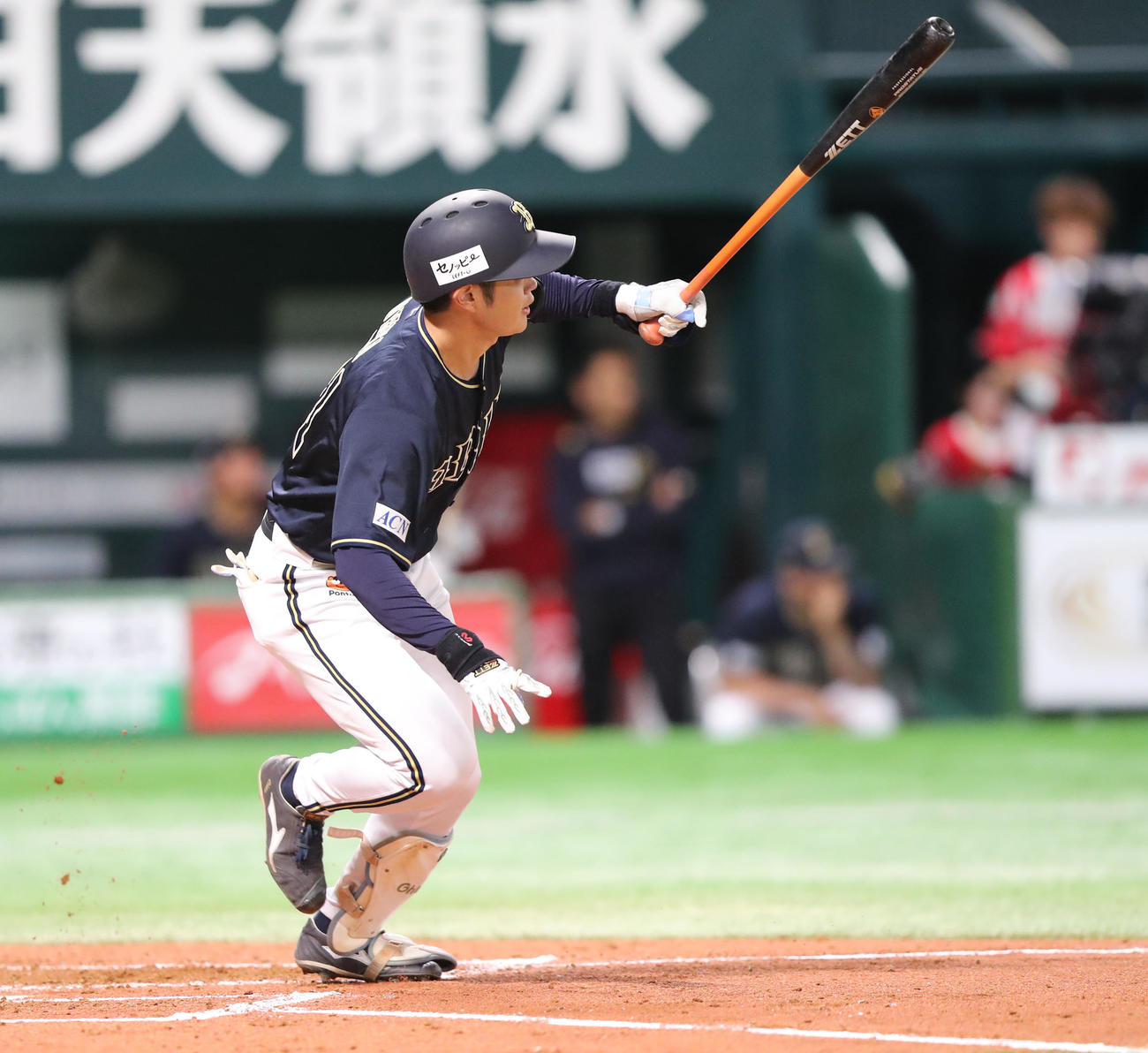 ソフトバンク対オリックス　3回表オリックス2死満塁、太田は左前に先制適時打を放つ（撮影・梅根麻紀）