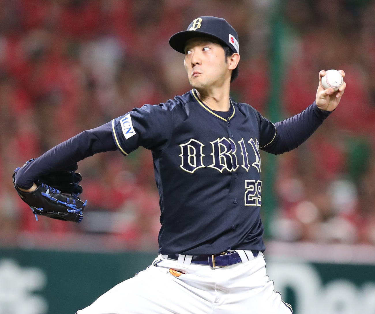 ソフトバンク対オリックス　先発の田嶋（撮影・梅根麻紀）