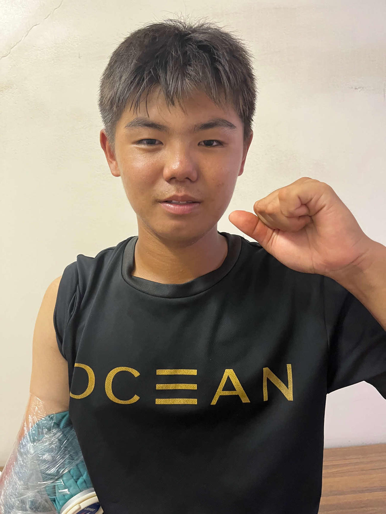 1回戦で好投したオセアン横浜の鈴木紅夢吾（くうご）