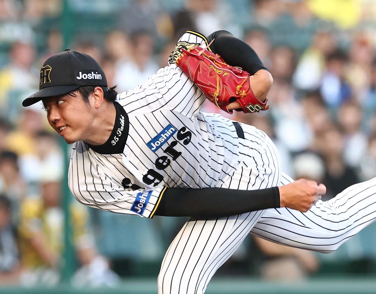 阪神対DeNA　阪神先発の才木（撮影・上田博志）