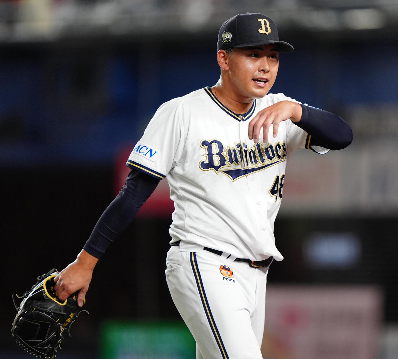 オリックス東松快征（2025年7月19日撮影）
