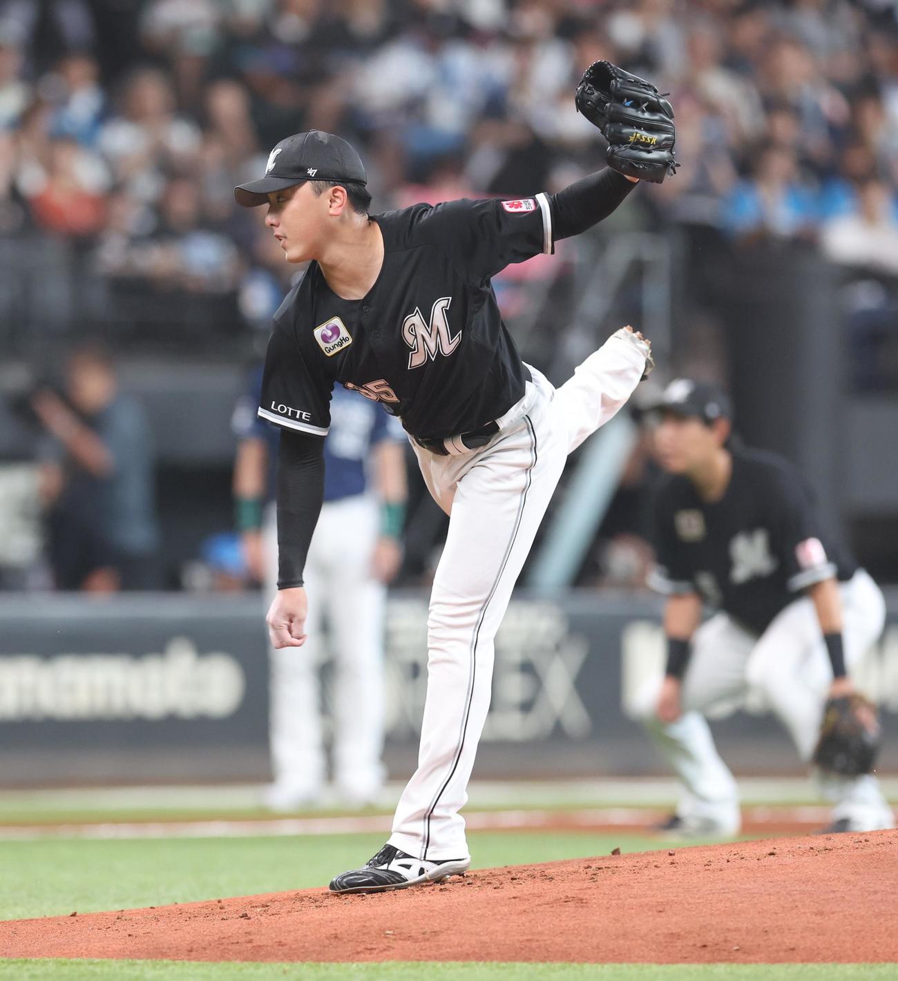 日本ハム対ロッテ　ロッテ先発の田中晴（撮影・黒川智章）