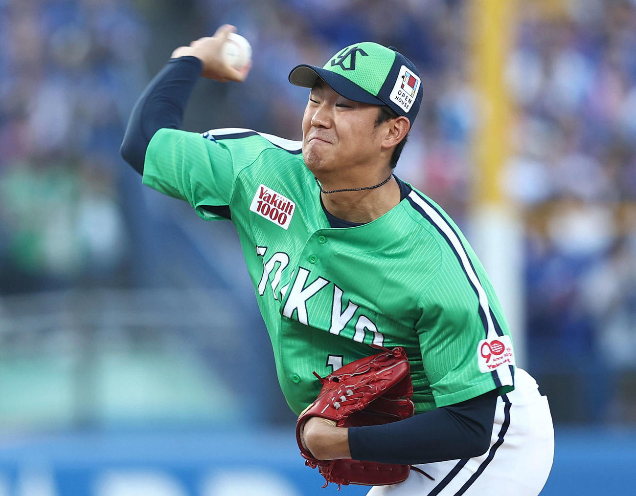 ヤクルト対中日　ヤクルト先発の奥川（撮影・河田真司）