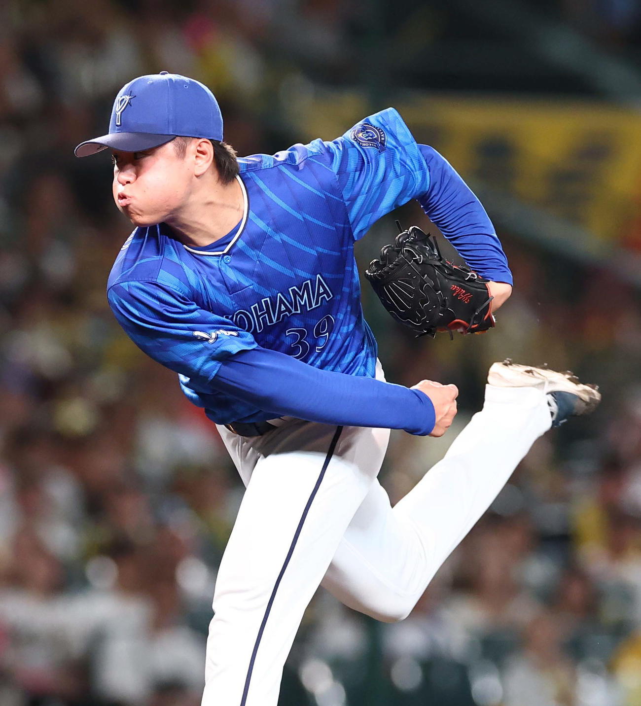 阪神対DeNA DeNA2番手の若松（撮影・上田博志）