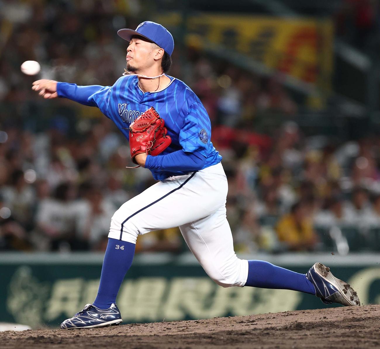 阪神対DeNA DeNA3番手の松本凌（撮影・上田博志）