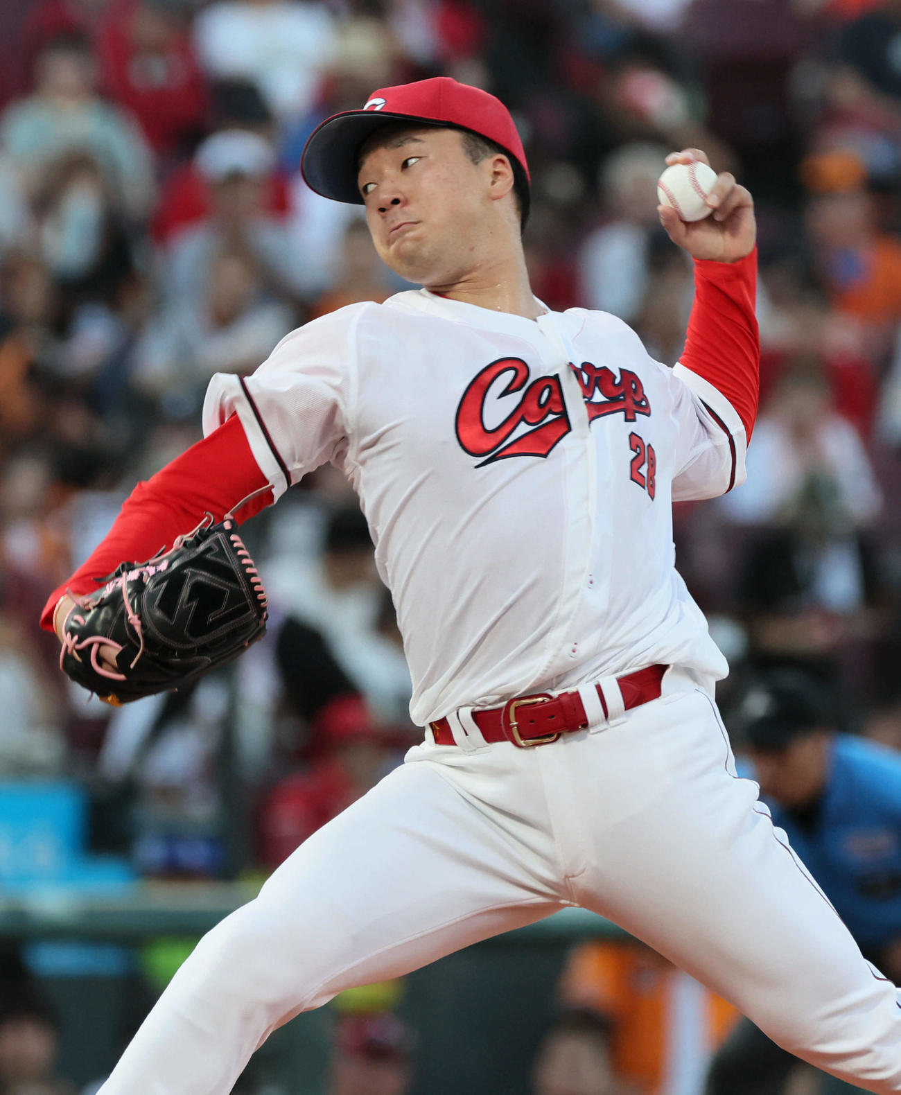 広島対巨人　広島先発の佐藤柳（撮影・加藤孝規）