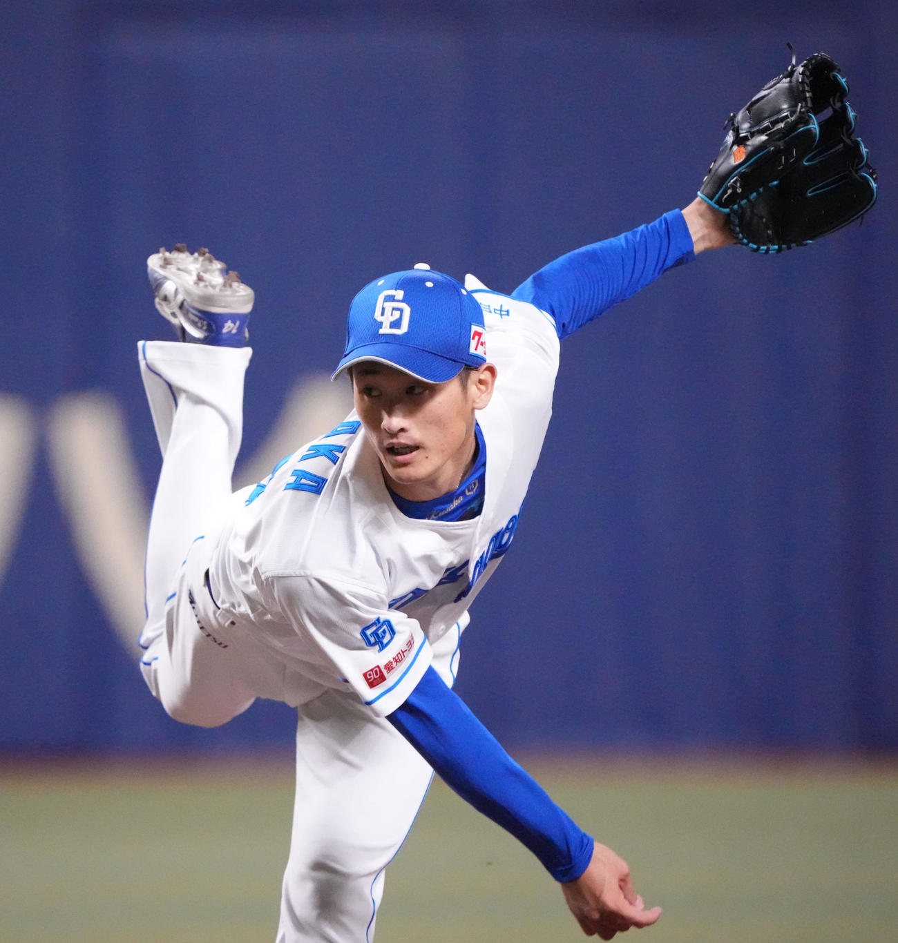 ウエスタン中日対阪神　6回表、中日3番手で登板する草加（撮影・森本幸一）