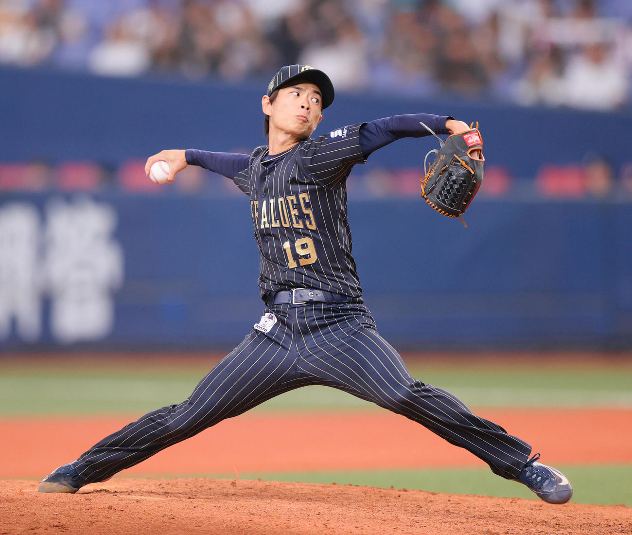 オリックス山岡泰輔（2025年7月8日撮影）
