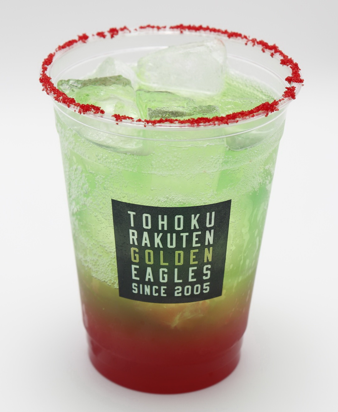 グリーンプラネット　メロンとクランベリーのツートンカラードリンク。（球団提供）