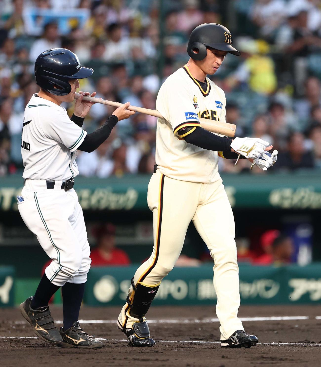 阪神対広島　1回裏阪神無死、近本は四球を選ぶ（撮影・上田博志）