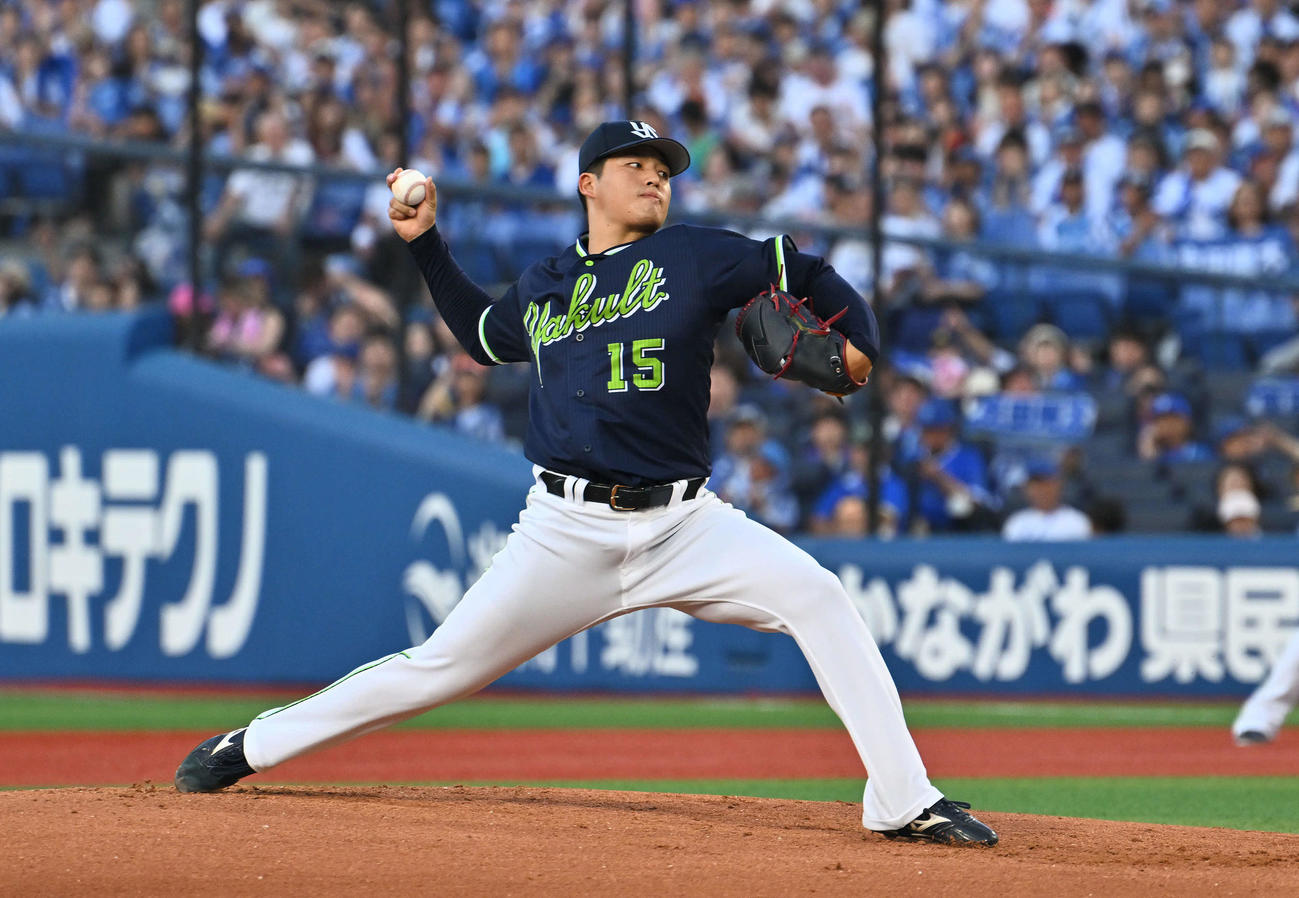 DeNA対ヤクルト　ヤクルト先発の中村優（撮影・滝沢徹郎）　