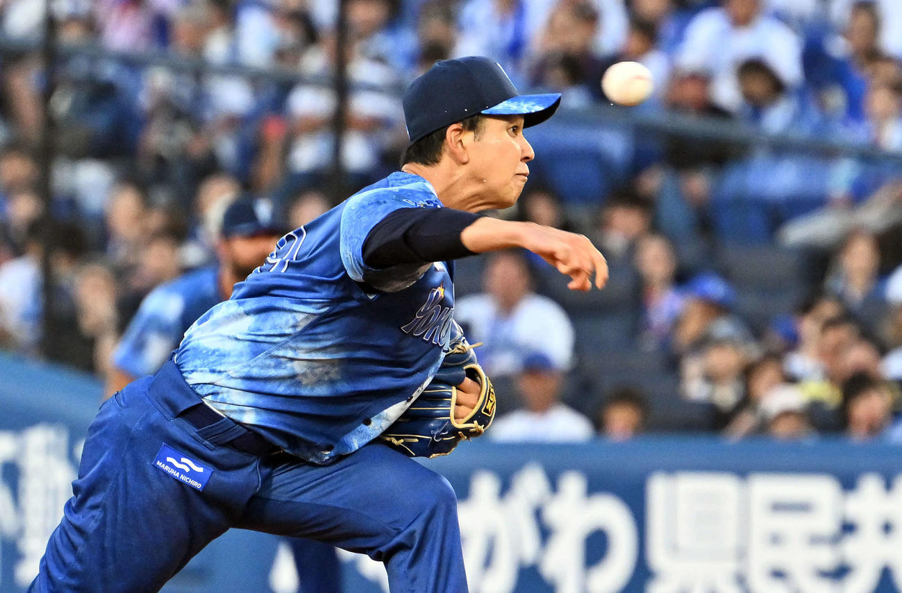 DeNA対ヤクルト　DeNA先発の平良（撮影・滝沢徹郎）　