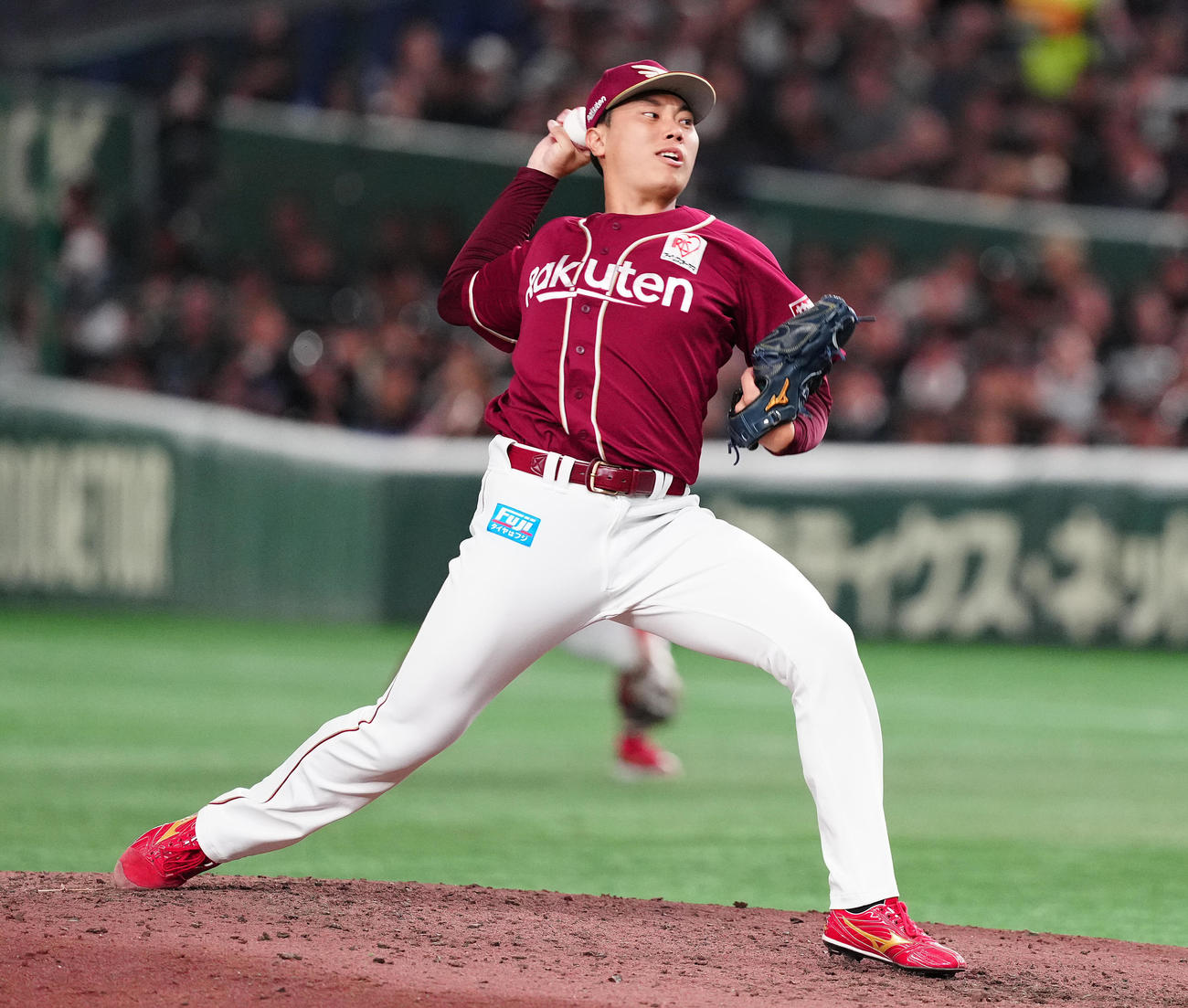 ロッテ対楽天　7回裏から3番手で登板した楽天渡辺翔（撮影・鈴木みどり）