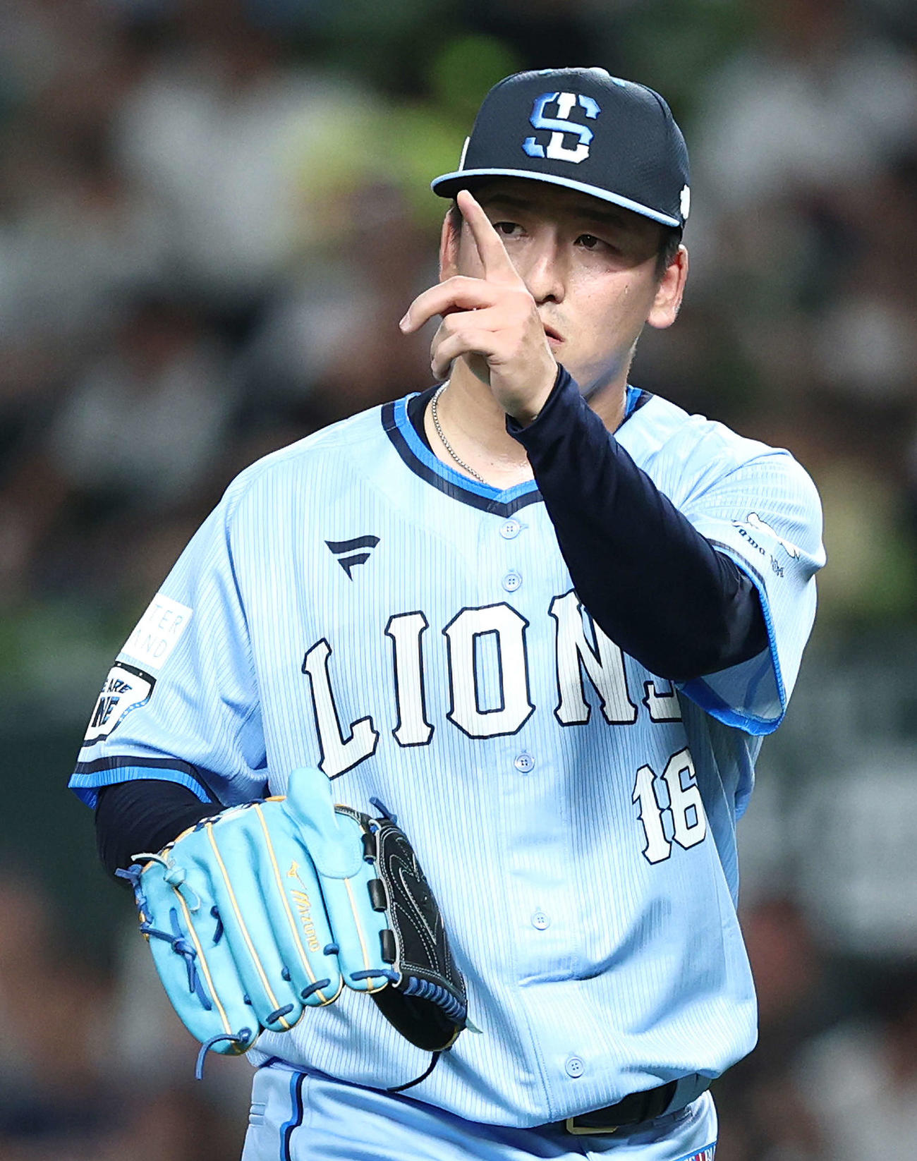 西武対ロッテ　5回表を抑える隅田（撮影・河田真司）