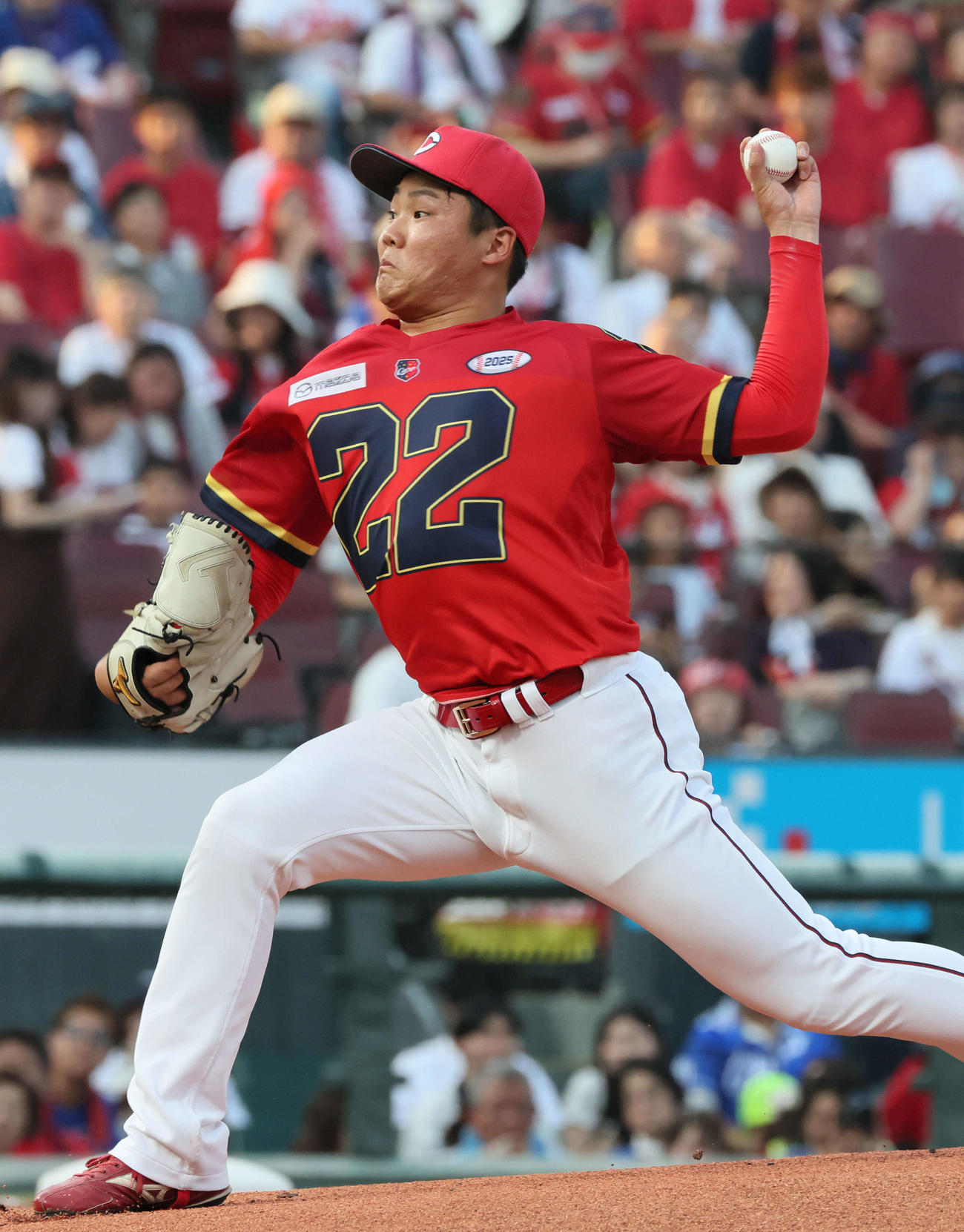 広島対中日　広島先発の高（撮影・加藤孝規）