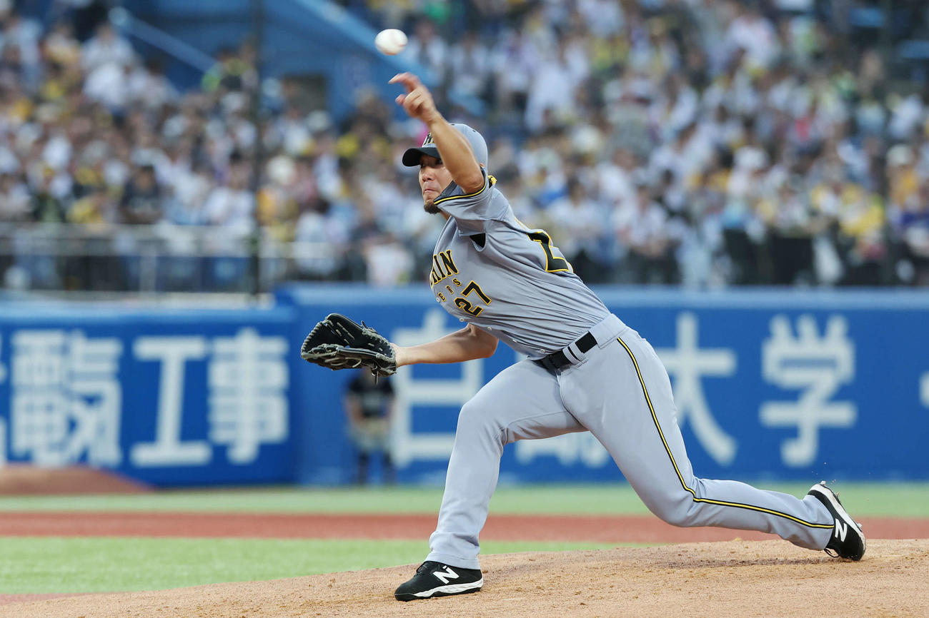 ヤクルト対阪神　阪神先発の伊藤将（撮影・宮地輝）