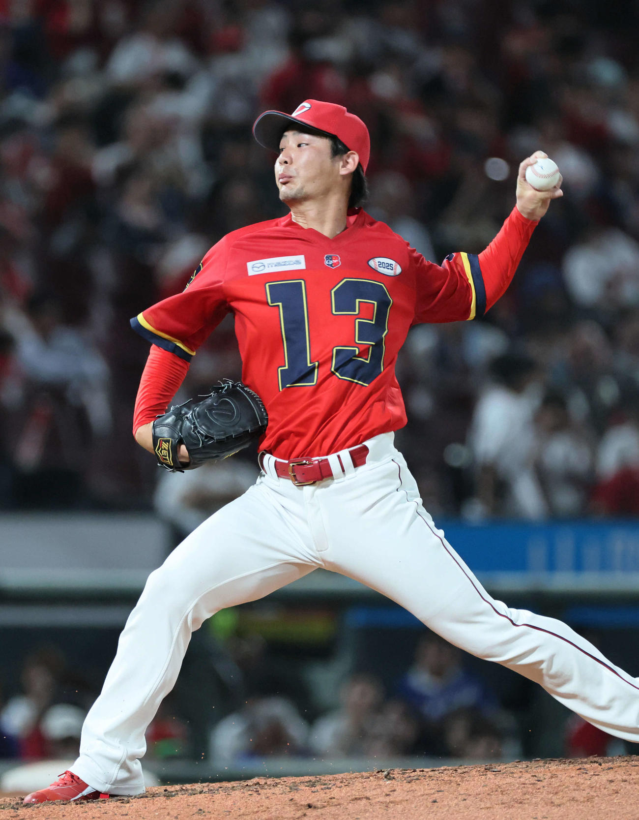 広島対中日　8回表中日、広島4番手の森浦（撮影・加藤孝規）